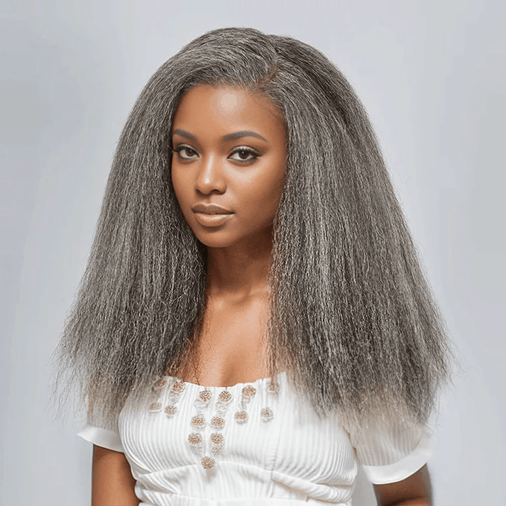 AILUXY  Silver Perruque 100% Cheveux Humains