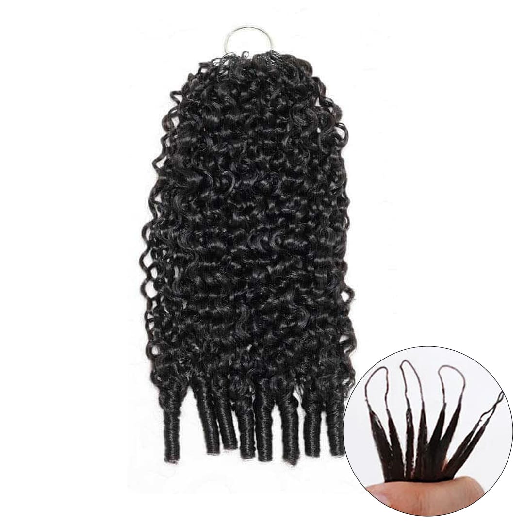 AILUXY Tissage à Nœuds Plumes à Petites Boucles ,Texture Crépue Authentique,100% cheveux humains