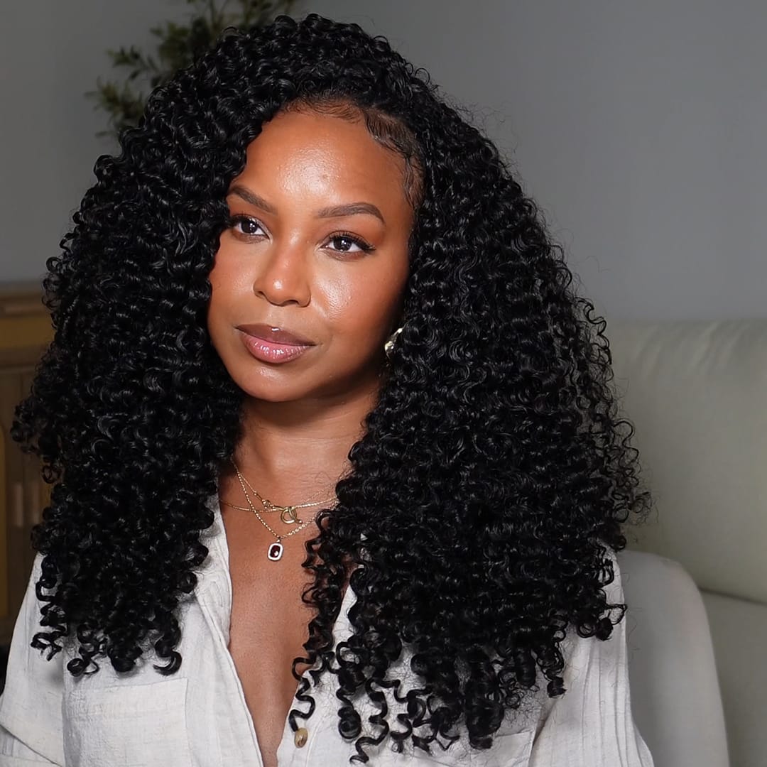 AILUXY Tissage à Nœuds Plumes à Petites Boucles ,Texture Crépue Authentique,100% cheveux humains 2.0
