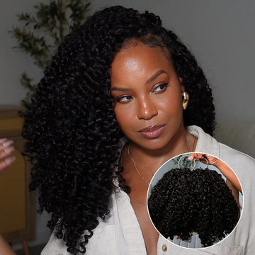 AILUXY Tissage à Nœuds Plumes à Petites Boucles ,Texture Crépue Authentique,100% cheveux humains 2.0