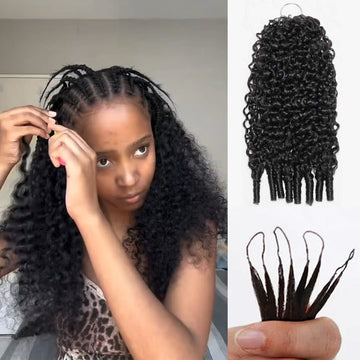 AILUXY Tissage à Nœuds Plumes à Petites Boucles ,Texture Crépue Authentique,100% cheveux humains