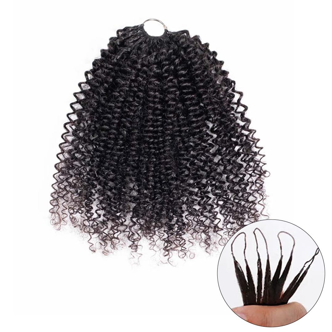 AILUXY Tissage  à Nœuds Plumes en Rideau, Texture Crépue à Petites Boucles, Installation Rapide, Effet Volume Naturel et Dense