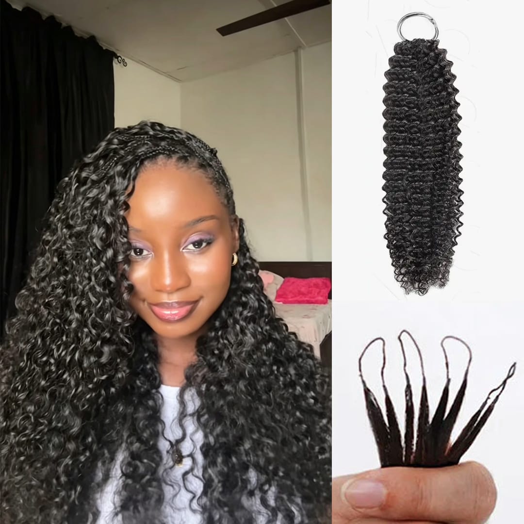 AILUXY Tissage à Nœuds Plumes Style Deep Wave, Ondulations Définies et Aérées, Volume Garanti, Polyvalentes pour Toutes Coiffures Crépues