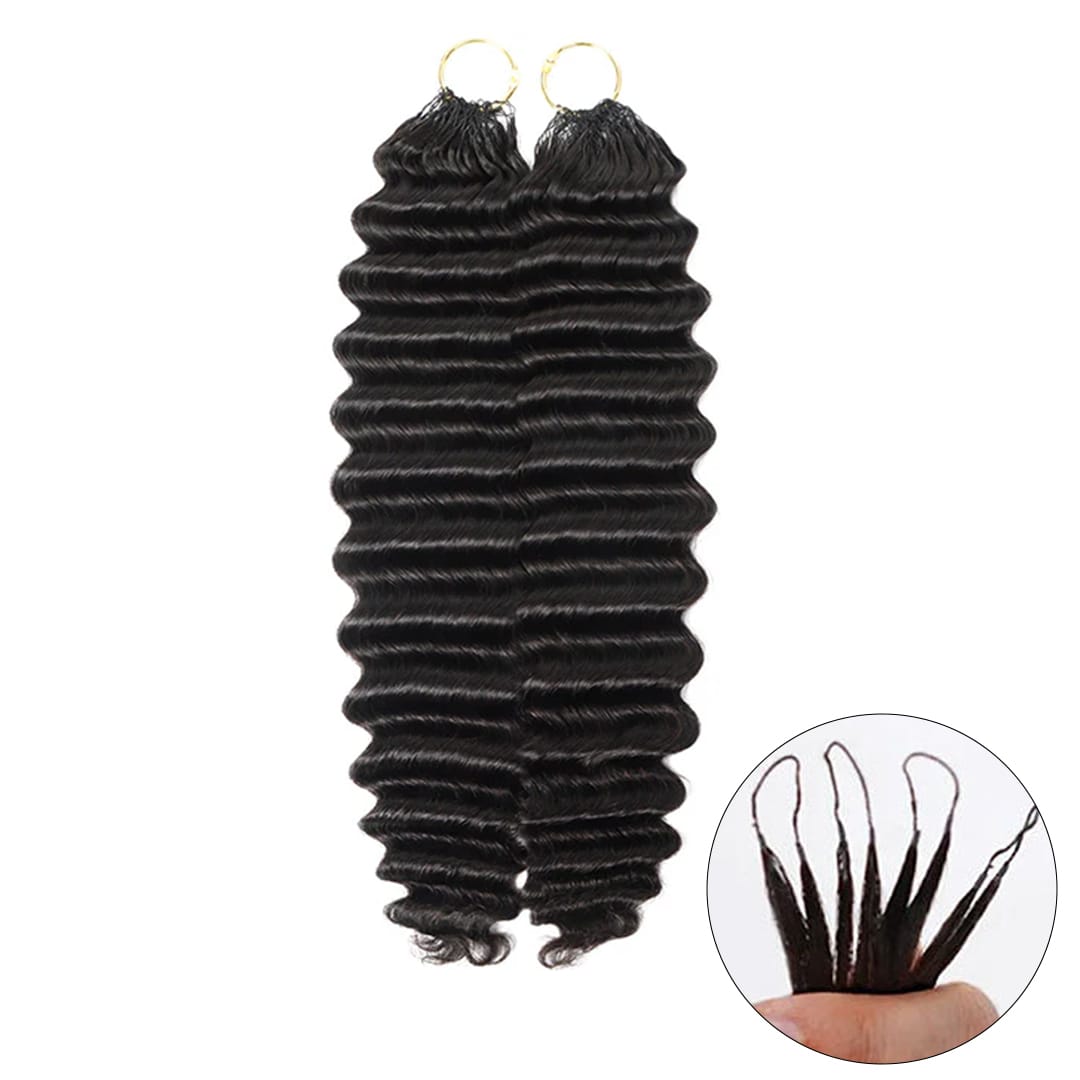 AILUXY Tissage à Nœuds Plumes Texture Deep Wave, Ondulations Profondes et Rebondissantes, Installation Sans Outils, Aspect Authentique pour Braids
