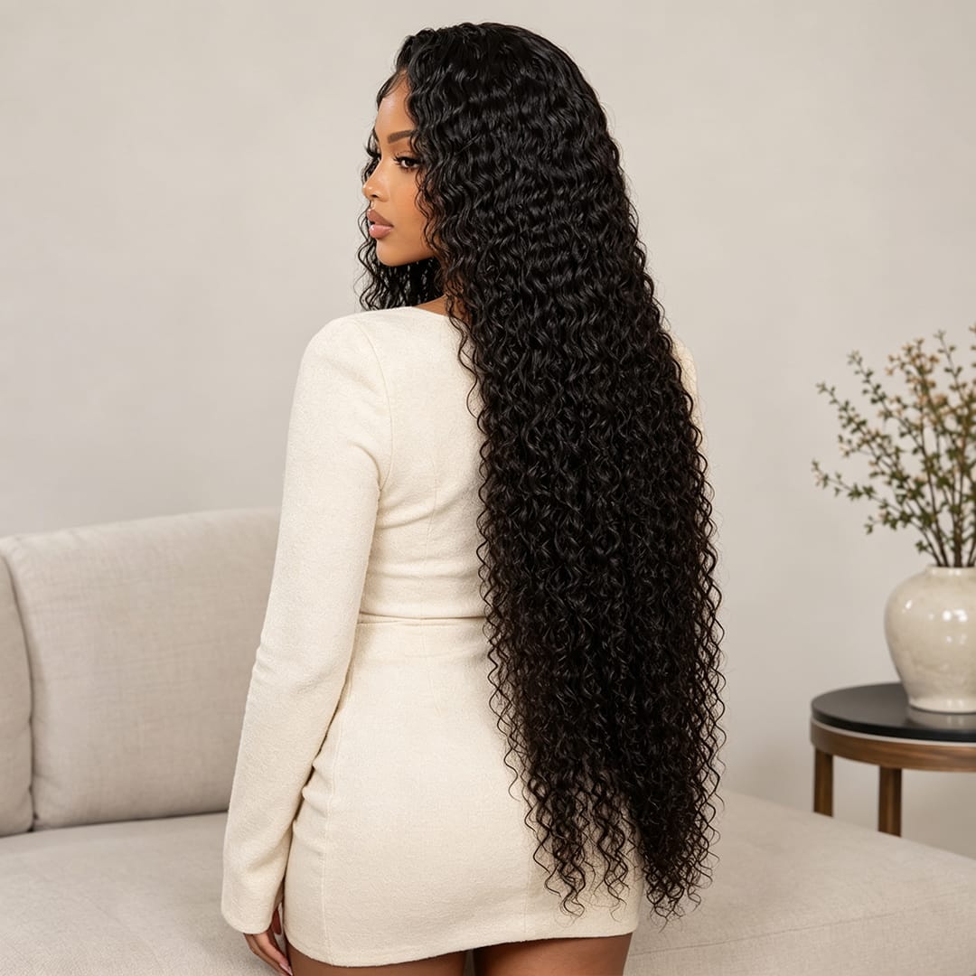 AILUXY Tissage Bouclé Noir 3 Paquets 100% Cheveux Humains