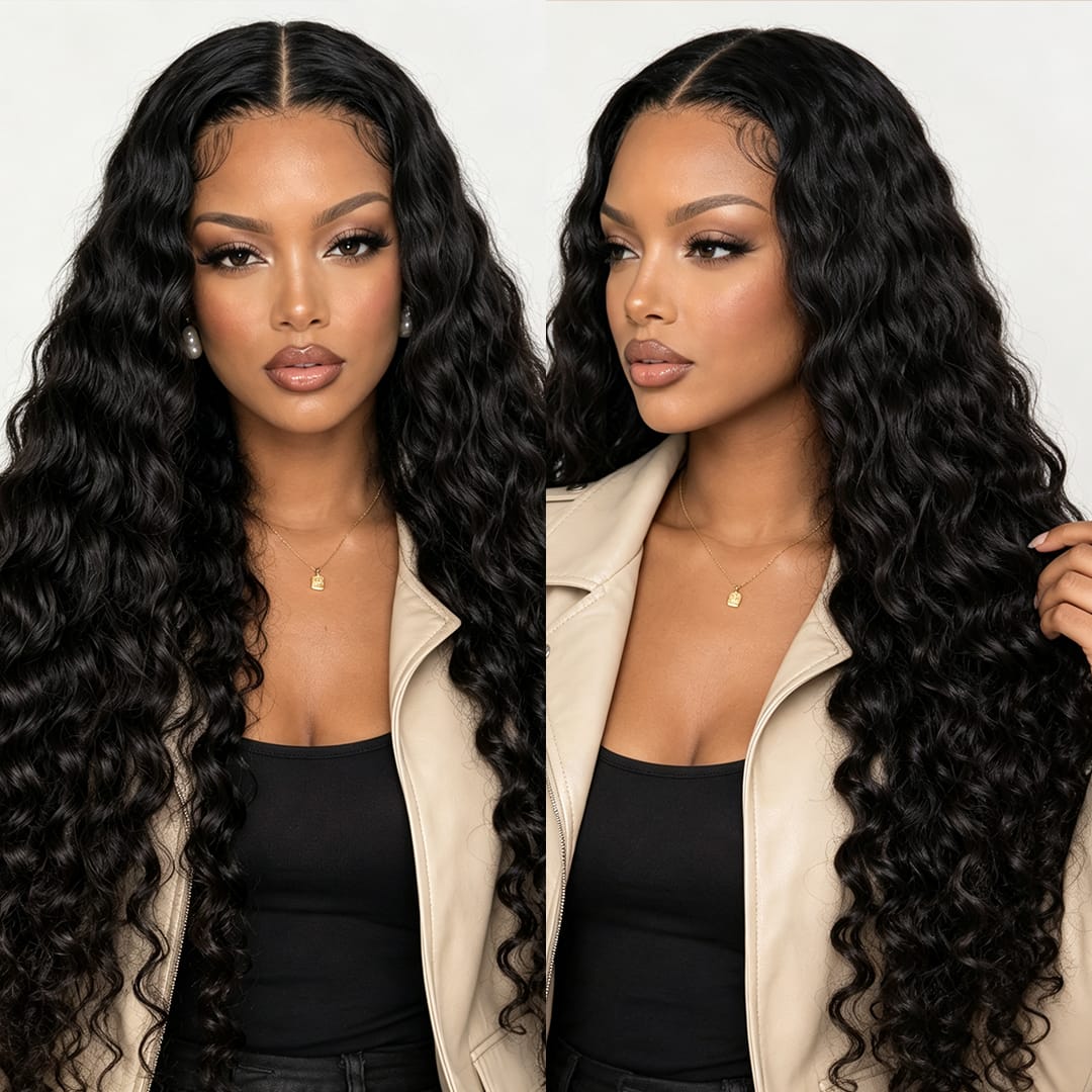 AILUXY Tissage Deep Wave Noir 100% Cheveux Humains