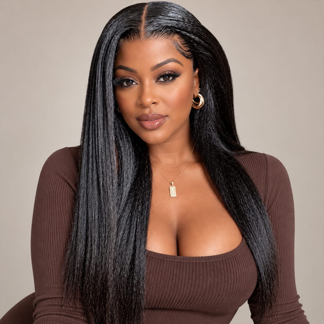 AILUXY Tissage Kinky lisse Noir 3 Paquets 100% Cheveux Humains