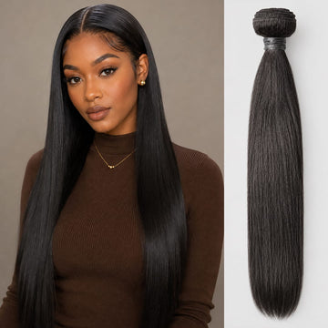 AILUXY Tissage Lisse Noir 100% Cheveux Humains