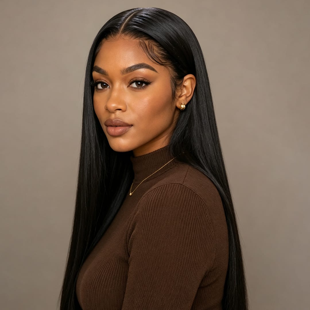 AILUXY Tissage Lisse Noir 100% Cheveux Humains