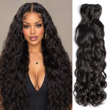 AILUXY Tissage Water Wave Noir 100% Cheveux Humains