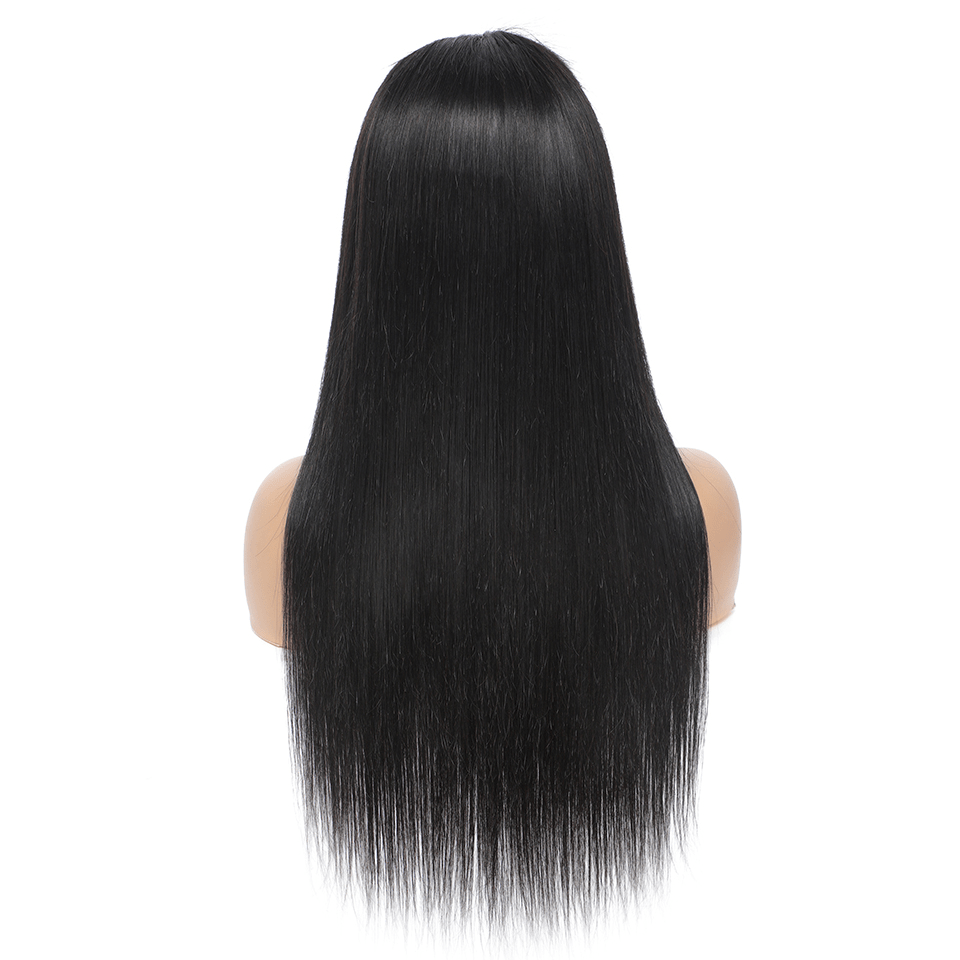 AILUXYhair 4x4 Lace Closure Perruque Longue Lisse Noir 100% Cheveux Humains