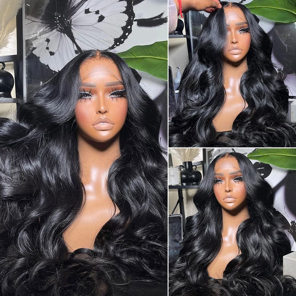 Copy of AILUXY 13x4 Lace Frontal Body Wave Longue Noir Perruque 100% Cheveux Humians