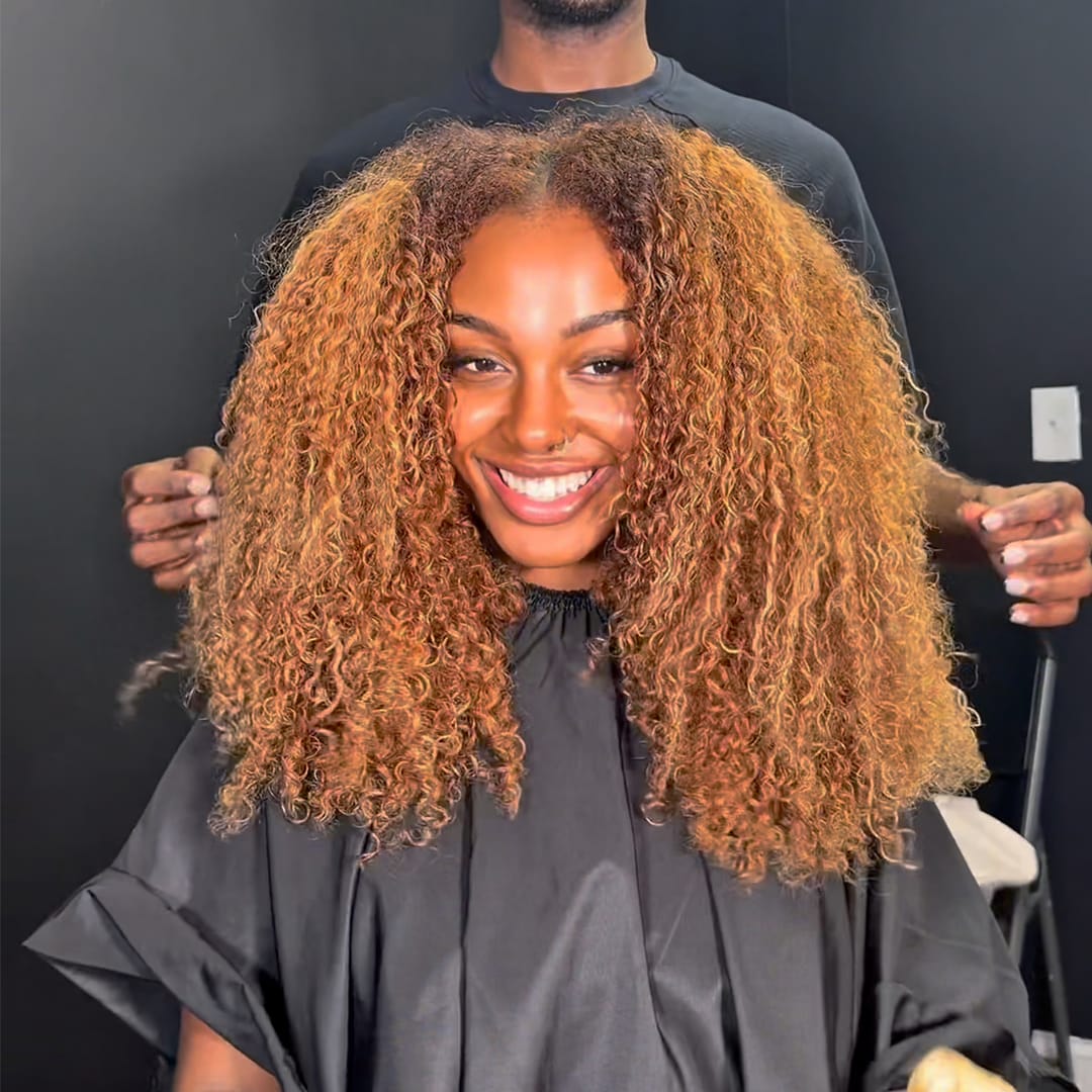 AILUXY  Perruque afro à volume généreux couleur cuivrée naturelle style Afro dynamique adapté au quotidien