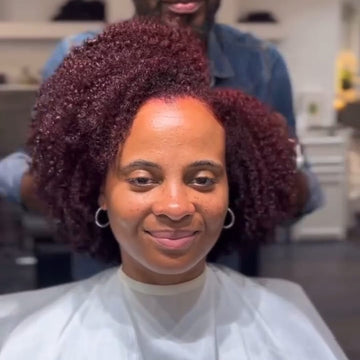 AILUXY  Perruque afro Perruque Rouge Vin  Frange Latérale Boucles Serrées Style Parisien
