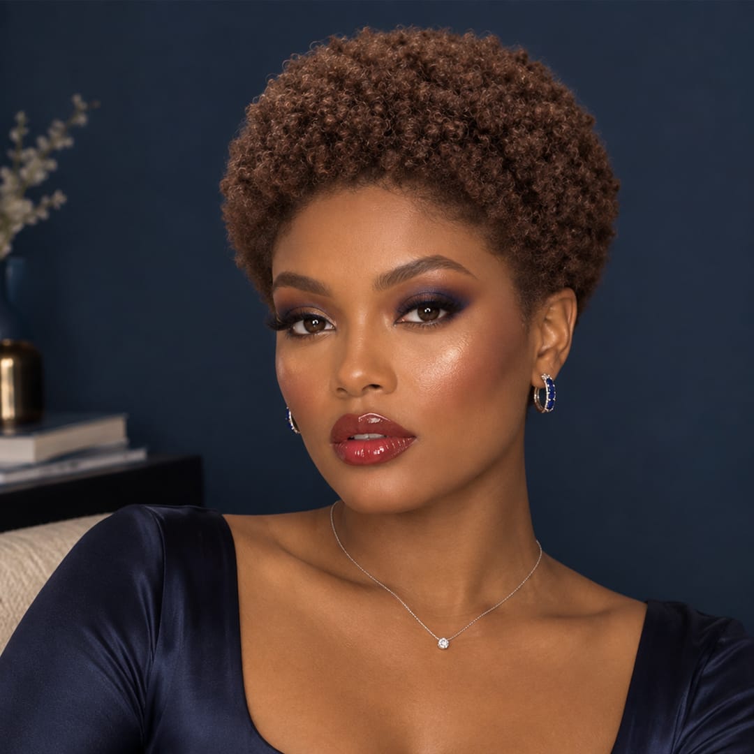 AILUXY 13x4 Lace Bob Noir Perruque afro curly