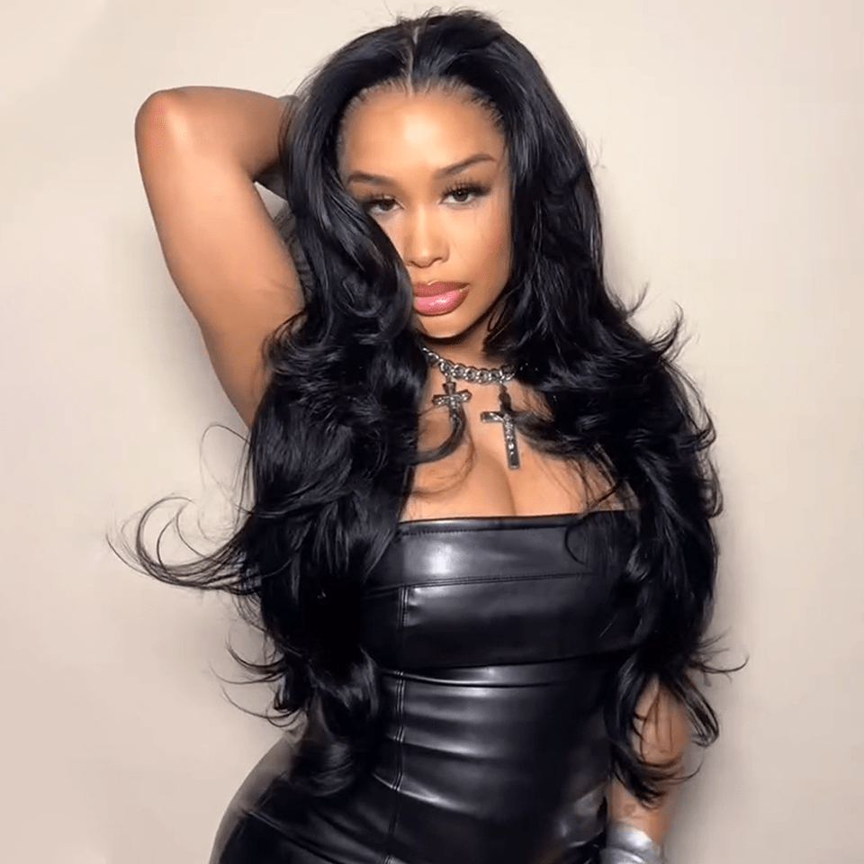 AILUXY 13x4 Lace Body Wave Longue Noir Perruque VENTE FLASH 24heures