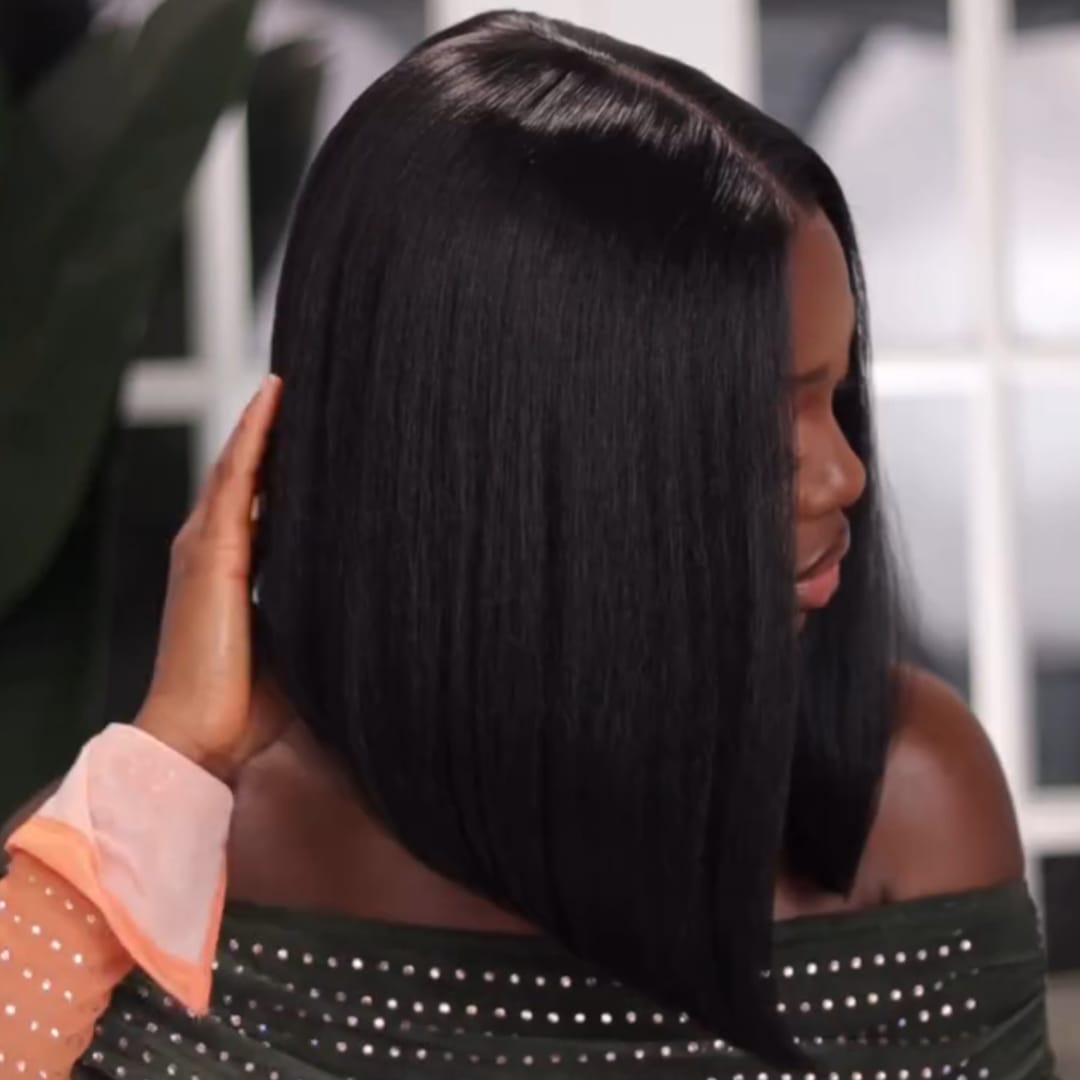 AILUXY Perruque Bob Luxe 2x6 en Dentelle Mode Look carré bob ultra chic