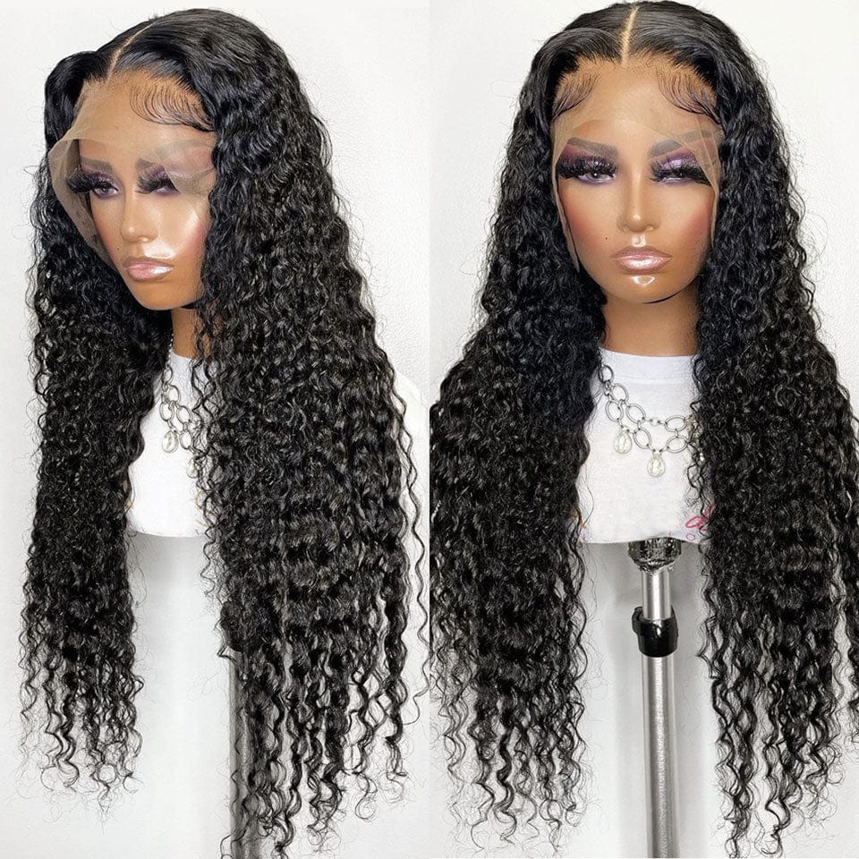 Perruque Bouclée Frontale en Dentelle 13x4, Densité 200 %, Cheveux Humains Naturels