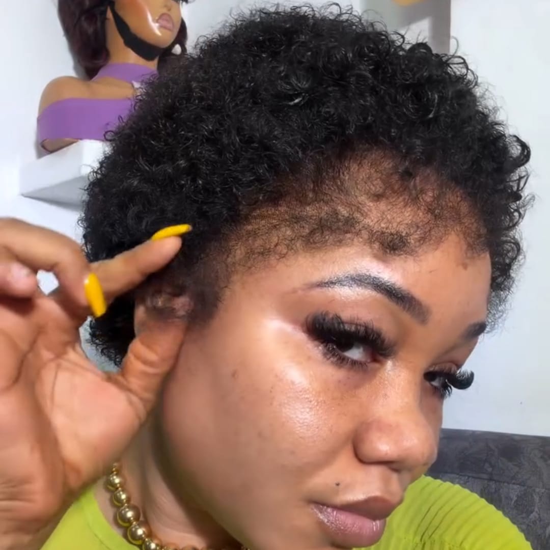AILUXY Perruque Afro Bouclée Cheveux Naturels – Idéale Pour Un Look Naturel Authentique, Longue Durée