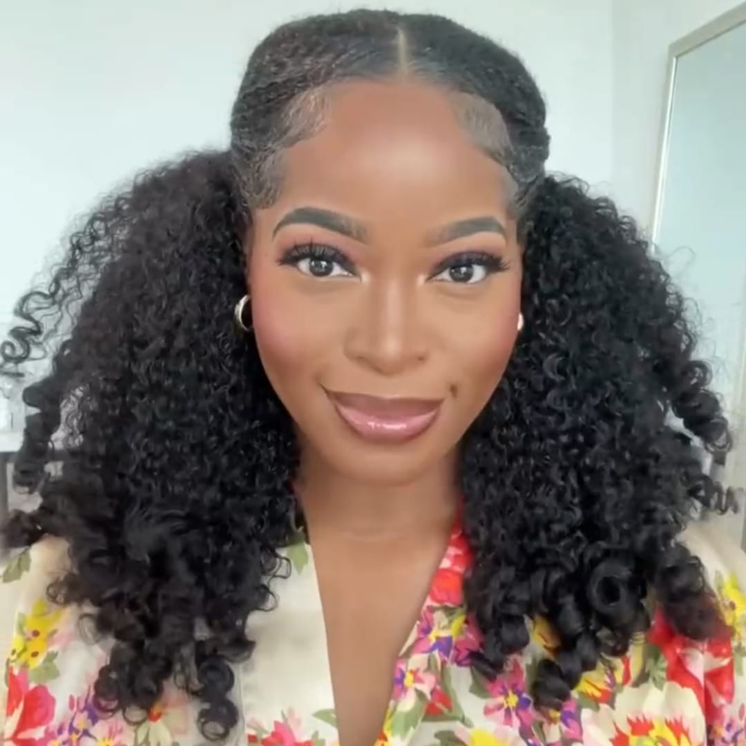 AILUXY Perruque Boucles Volumineuses Perruque Avec Bonnet Ajustable Confortable