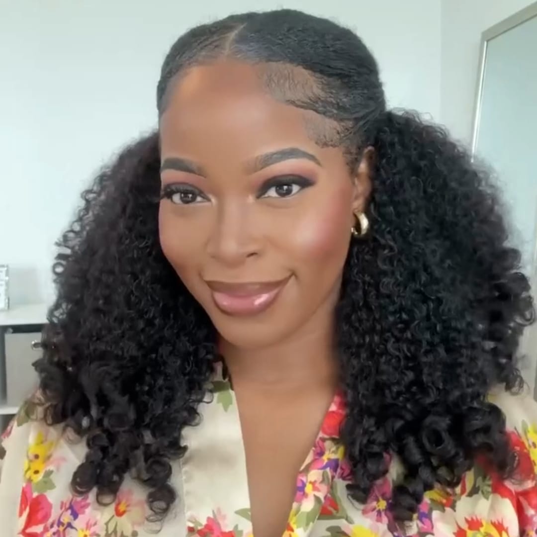 AILUXY Perruque Boucles Volumineuses Perruque Avec Bonnet Ajustable Confortable