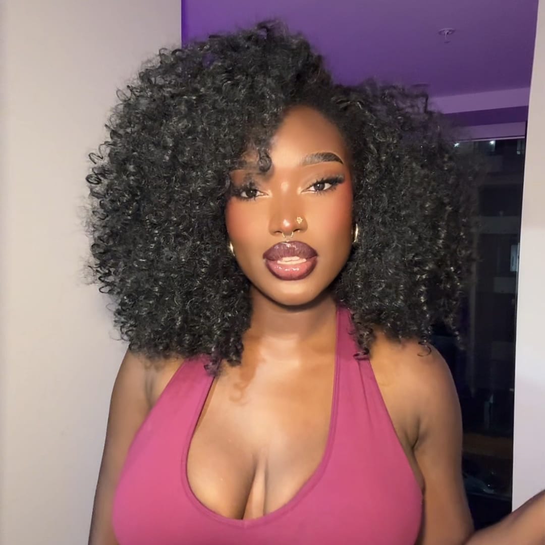 AILUXY Perruque Kinky Curly Sans Colle, Effet Naturel