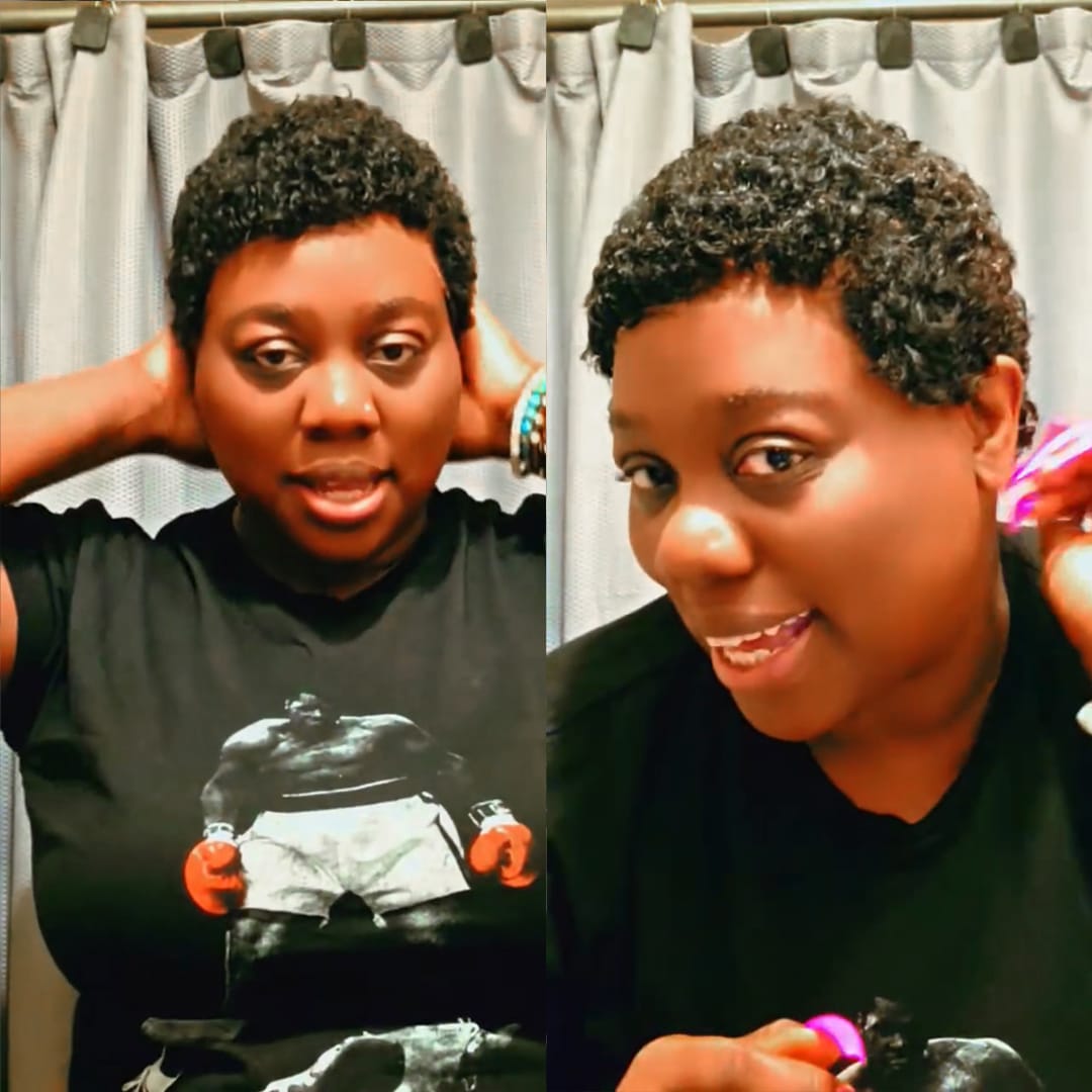 AILUXY Perruque pixie courte afro cheveux humains, petites boucles définies, rendu naturel