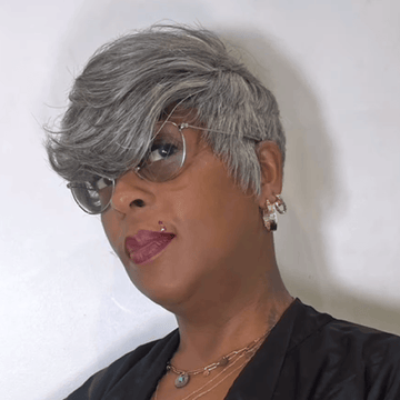 AILUXY Perruque Pixie Courts Personnalisés Style Gris 2.0