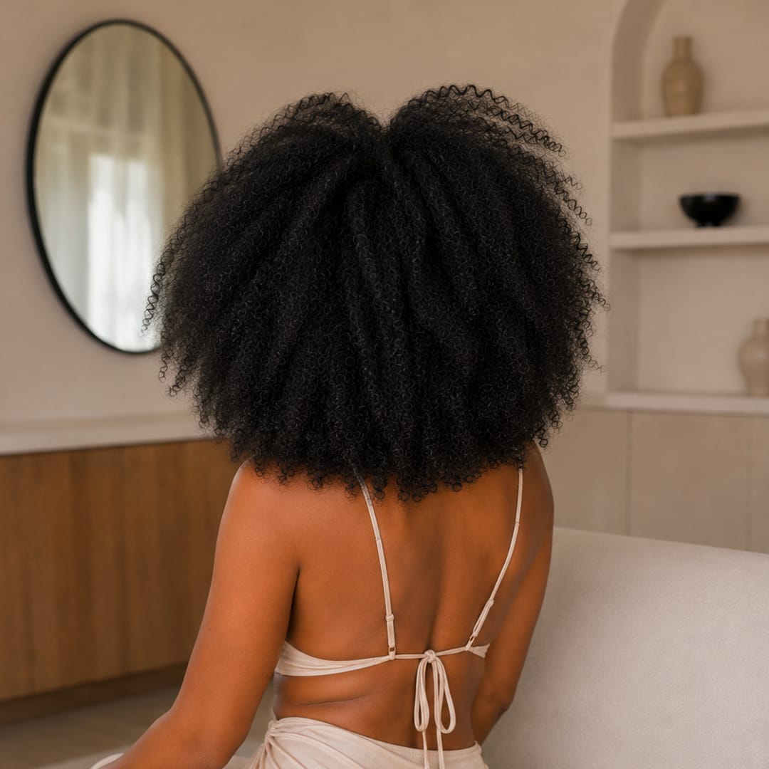 AILUXY Perruque Bob Afro Curly Avec Frange 100% Cheveux Humains Densité 300% Sans Colle