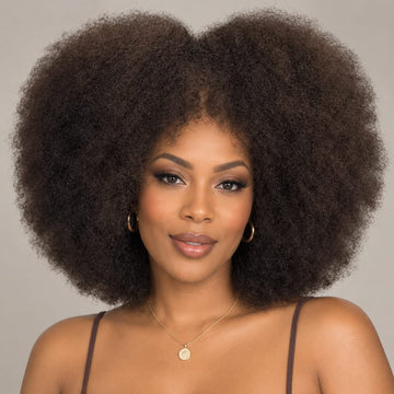 AILUXY Perruque Bob Avec Frange Afro Curly Sans Colle Perruque Couleur Marron