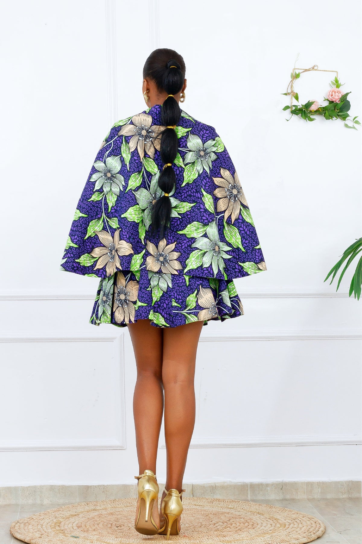Amara African Print Cape Coat Set