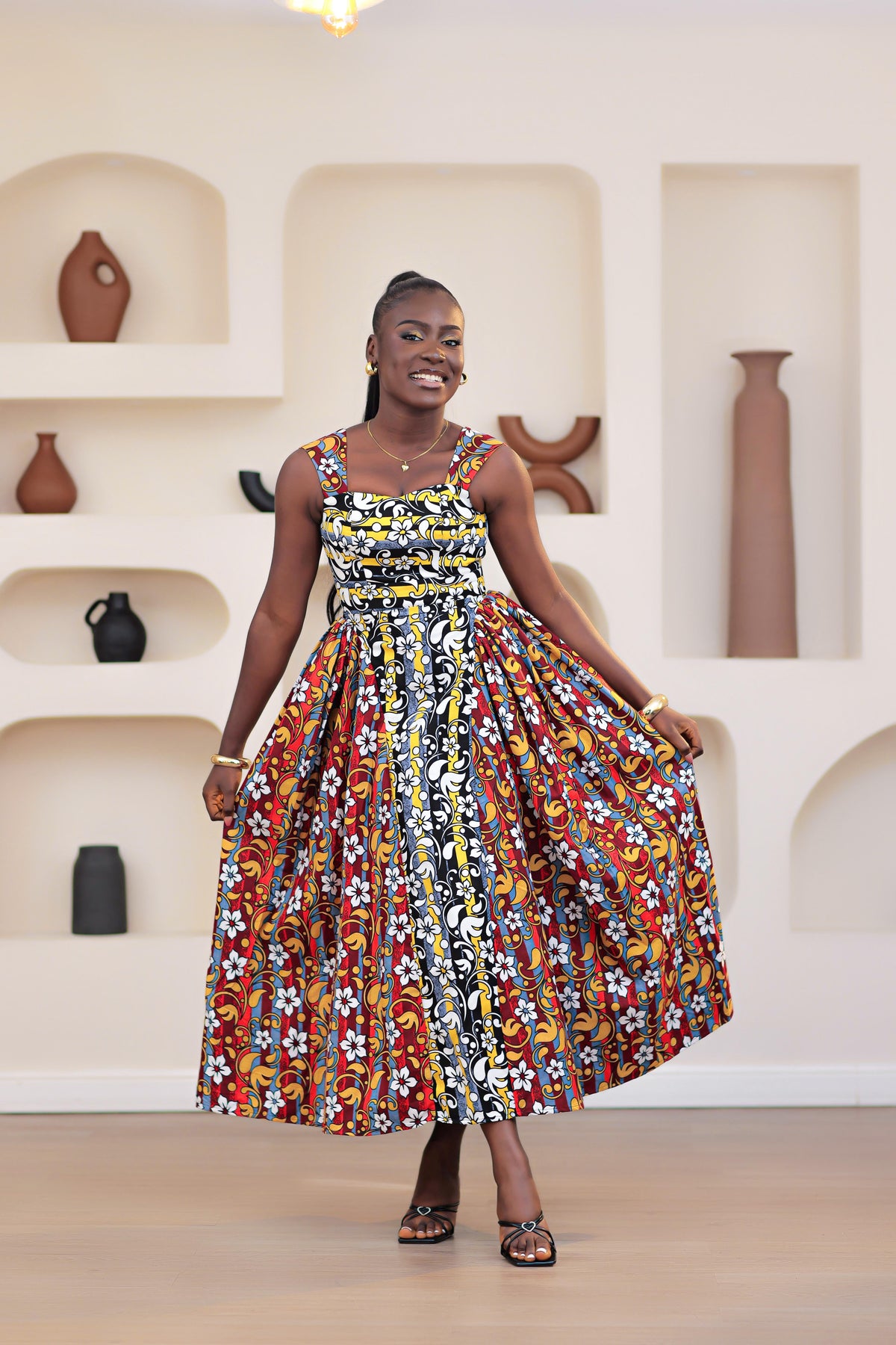 Anjola Mixed African Prints Dress