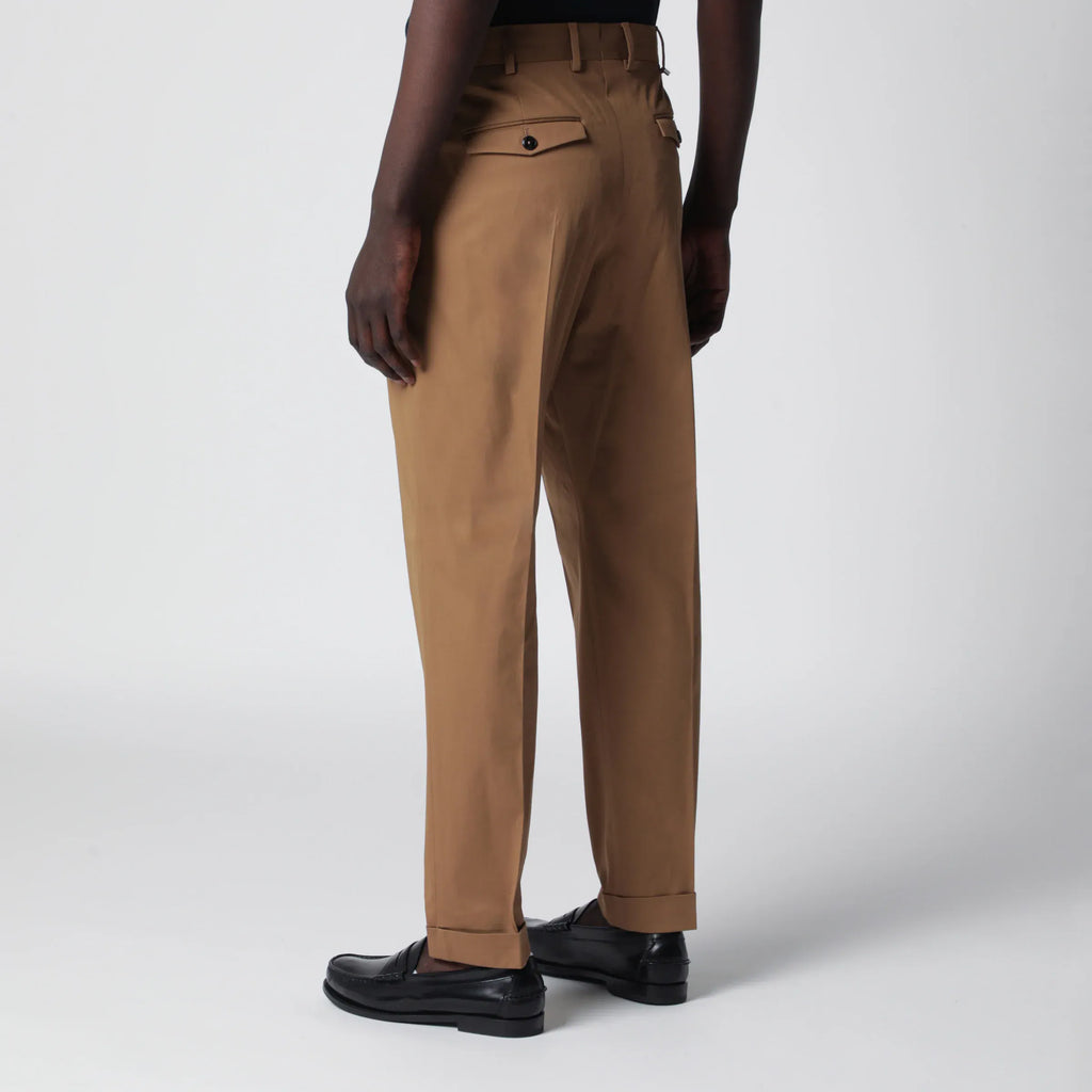 PT Torino - Biscuit-colored cotton trousers