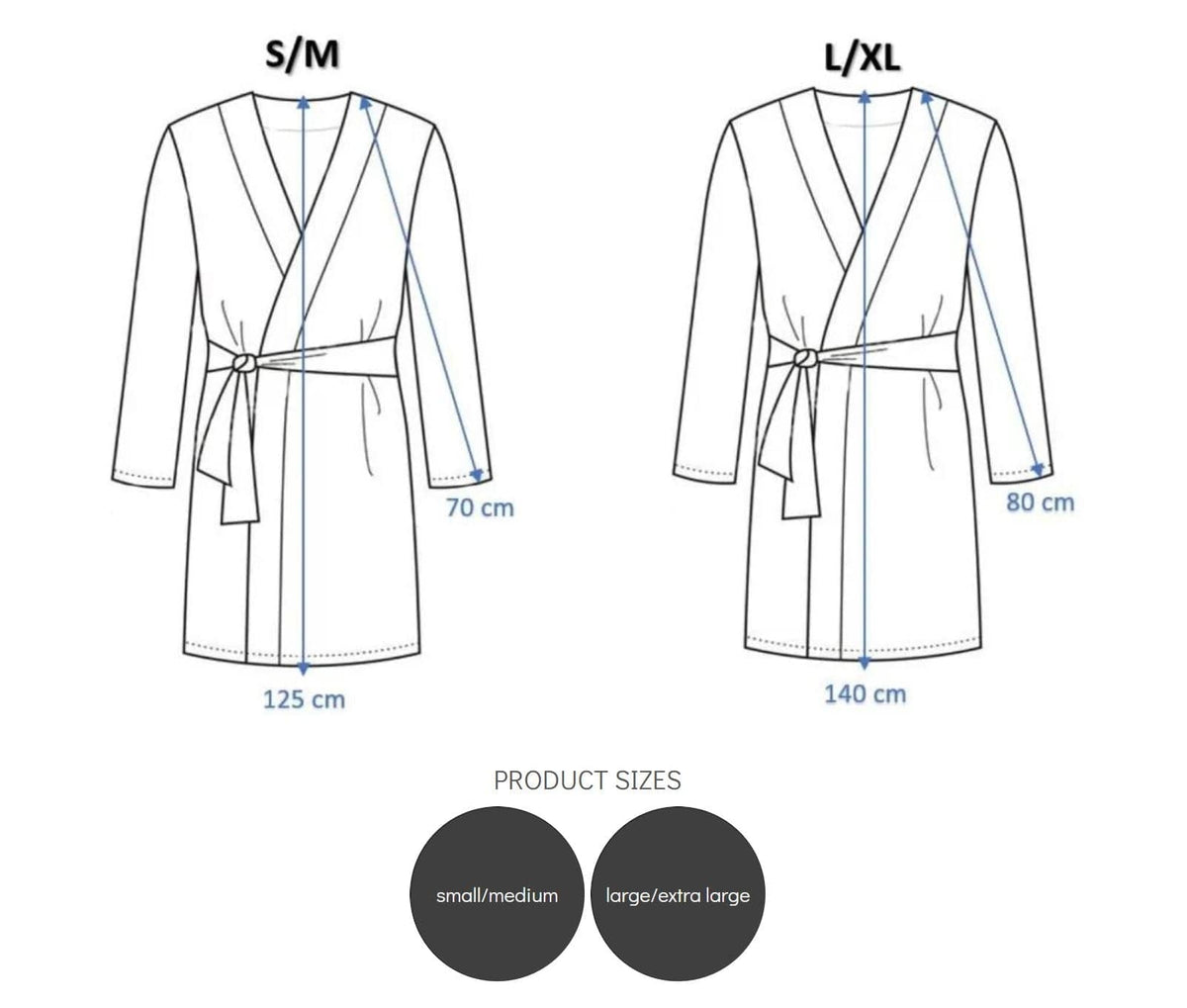 Brogo Luxe Bathrobe Ink - White Piping