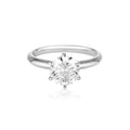Georgini Gold Round Brilliant Cut 2ct Moissanite Solitaire With Knife Edge Band In White Gold