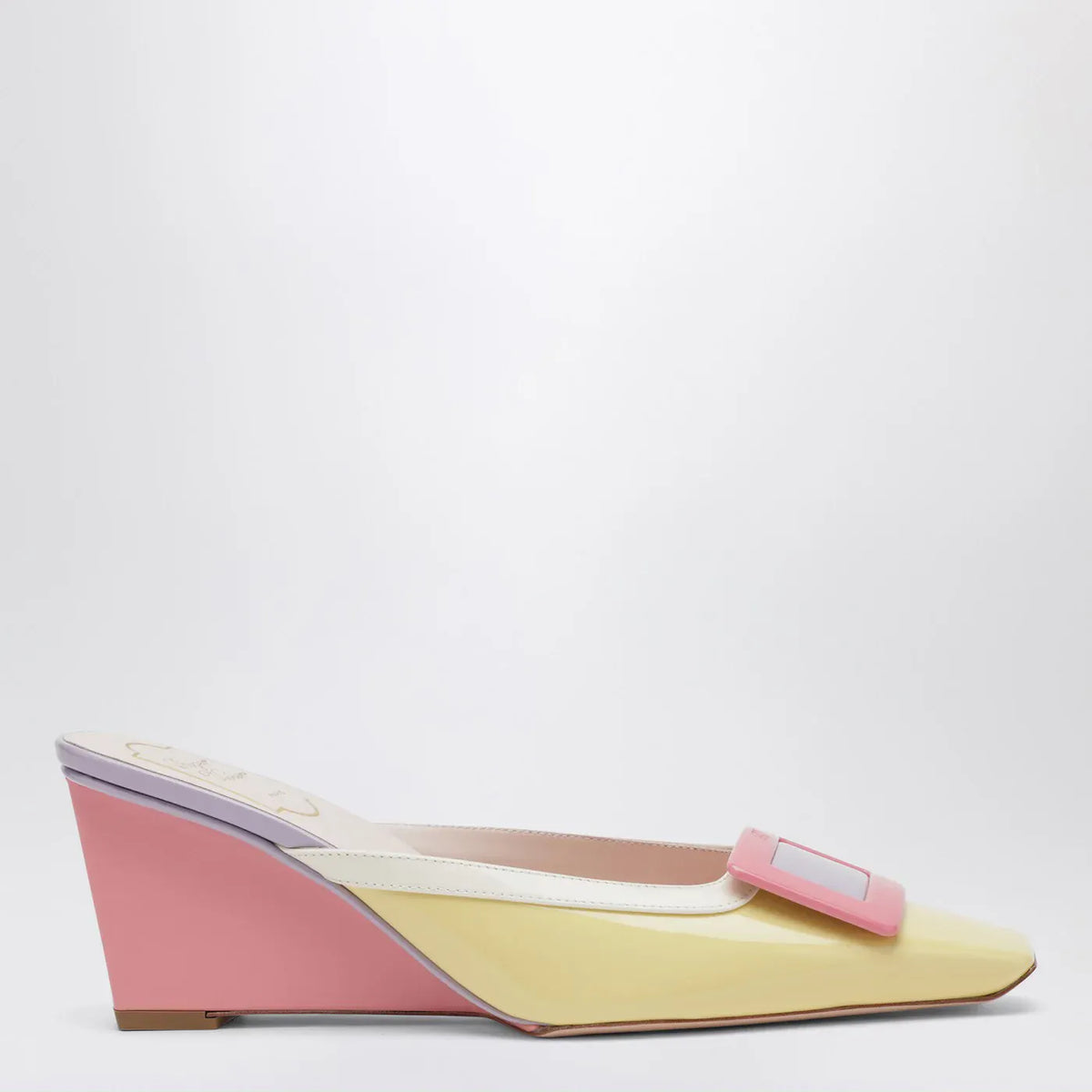 ROGER VIVIER - Belle Vivier Wedge mules in patent leather