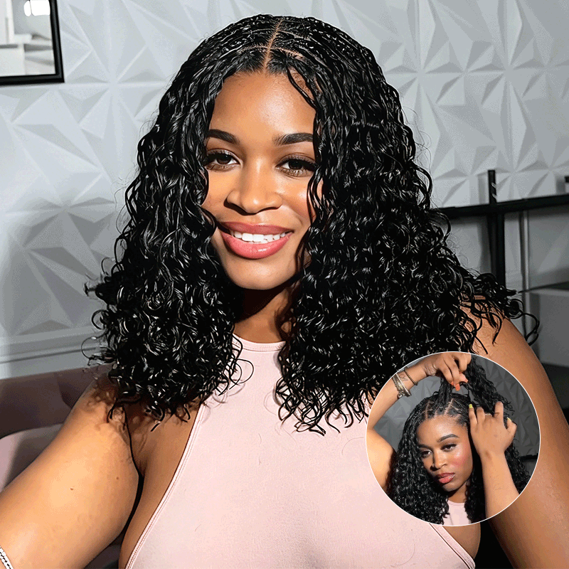 Lite Edition|QVR Water Wave Miracle Knots Natural Black Feather Crochet Human Hair|Lightweight Crochet Weave Hair Extension