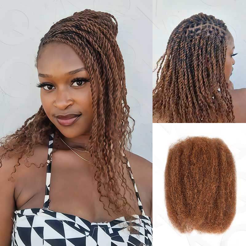 B3G1|Natural Black Afro kinky Bulk Human Hair