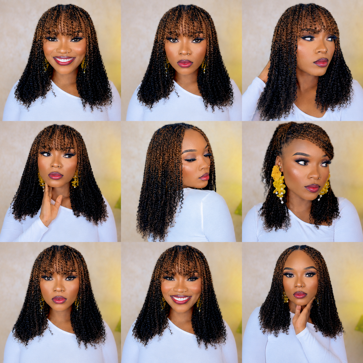 QVR Ombre Afro Kinky Bulk Braids Hair Extensions for Passion Twists & Locs