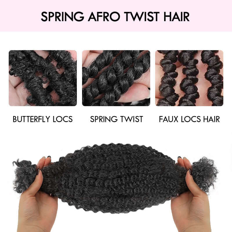 B3G1|Natural Black Spring twist For Type 4A/3C Hair
