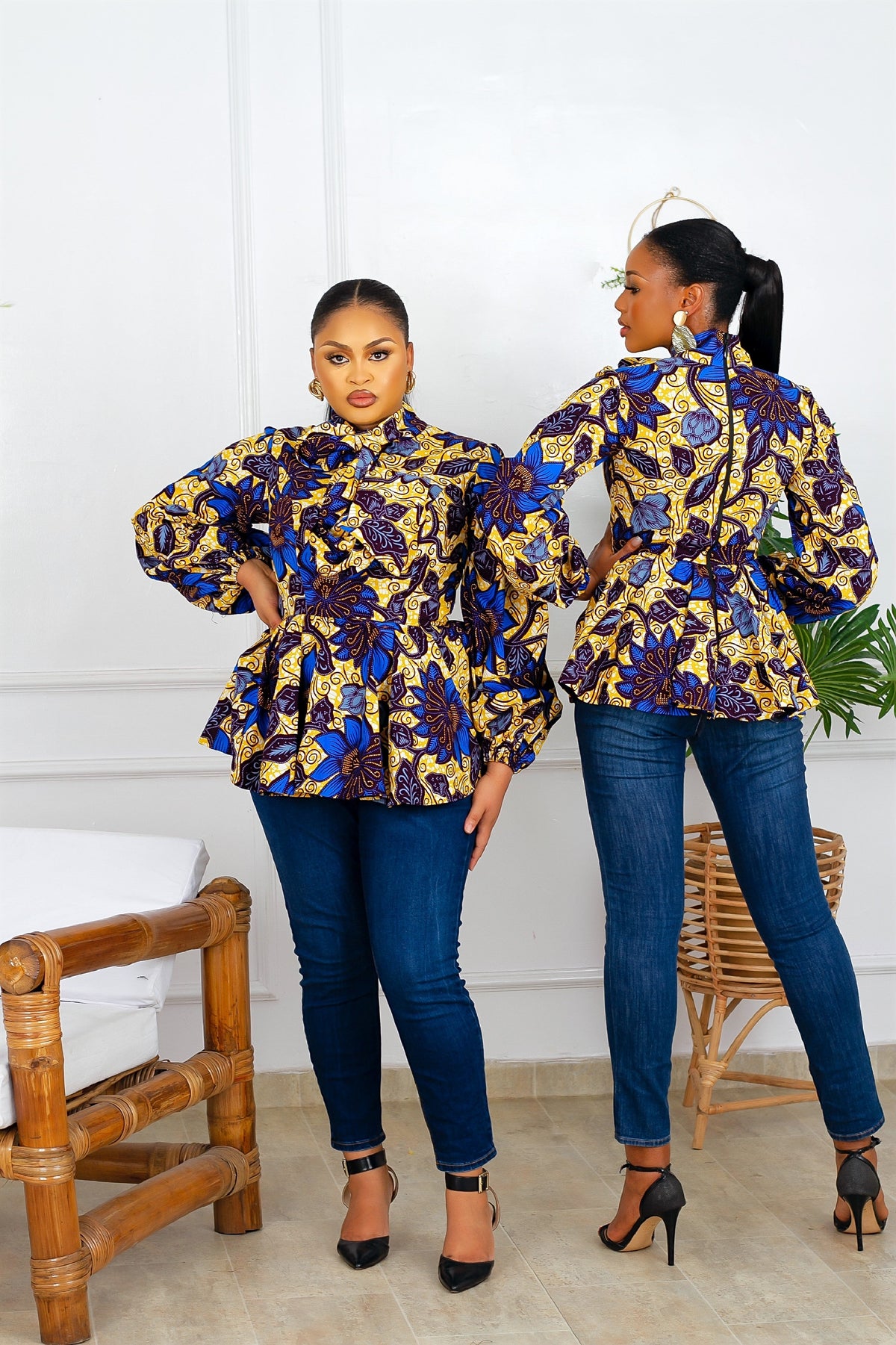 Idara African Print Peplum Top (Multi)