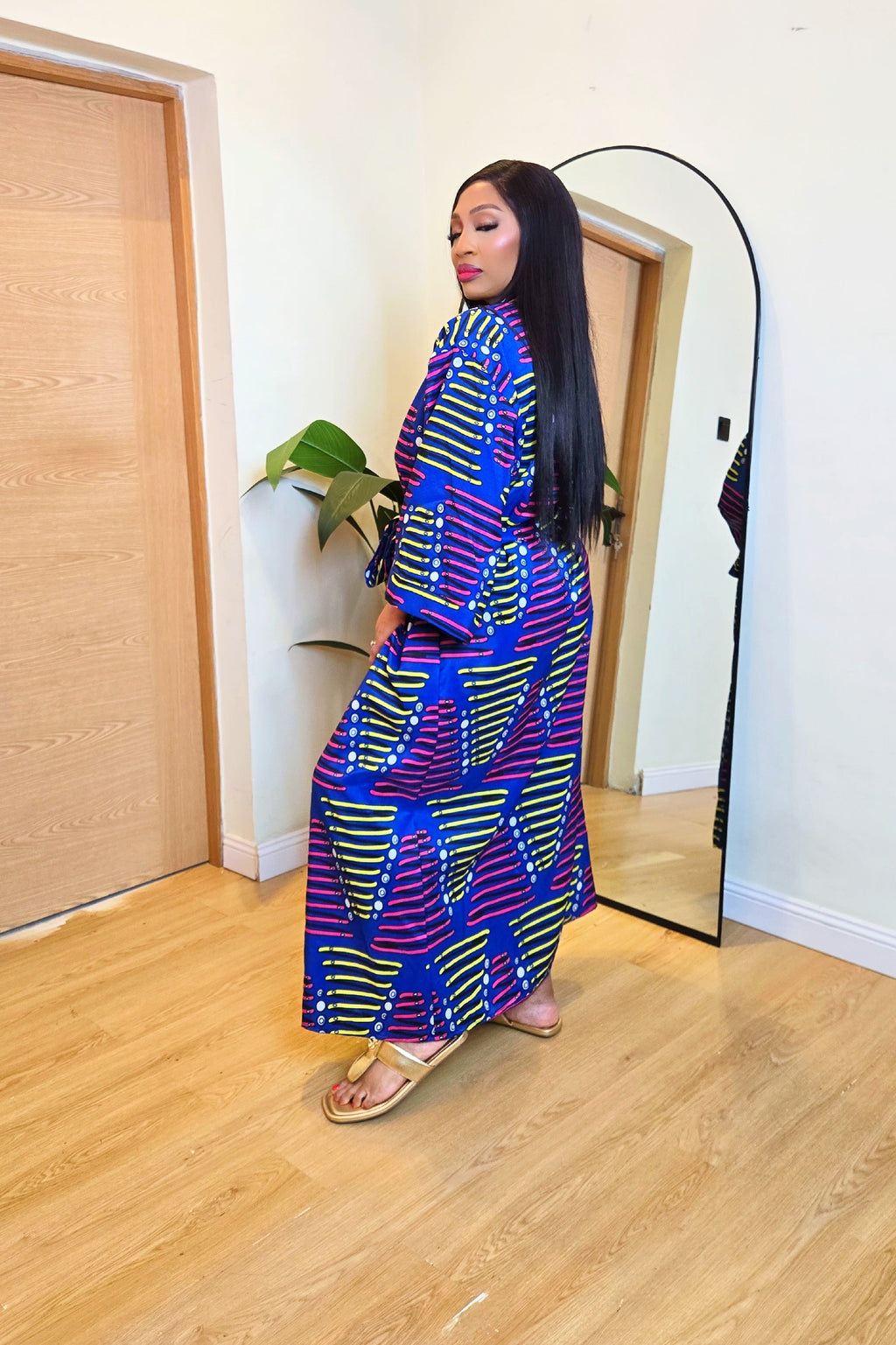 Idia African Print Robe (Blue multicolored)