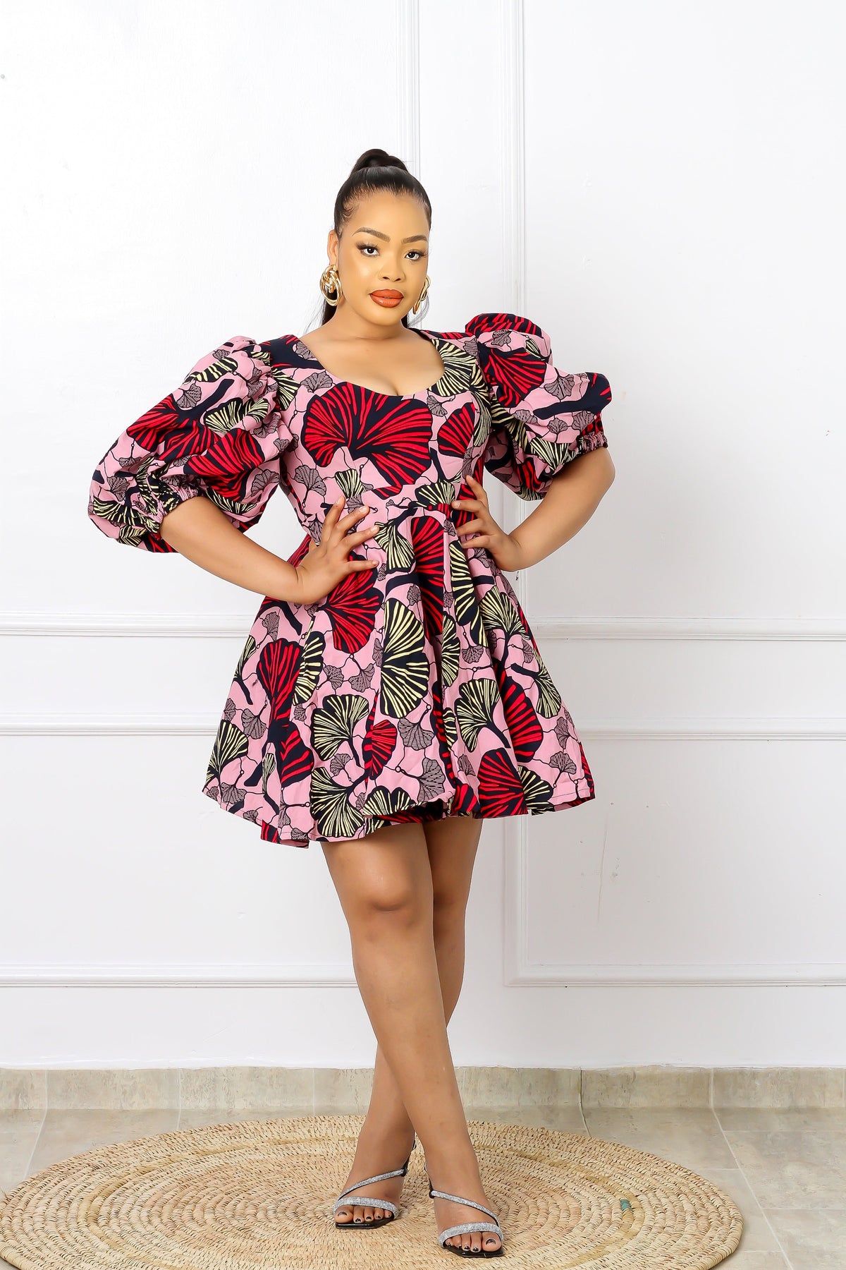 IRE African Print Dress (Pink)
