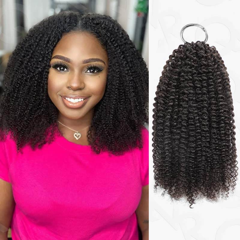 B3G1|Afro Kinky Curly Feather Crochet Human Hair