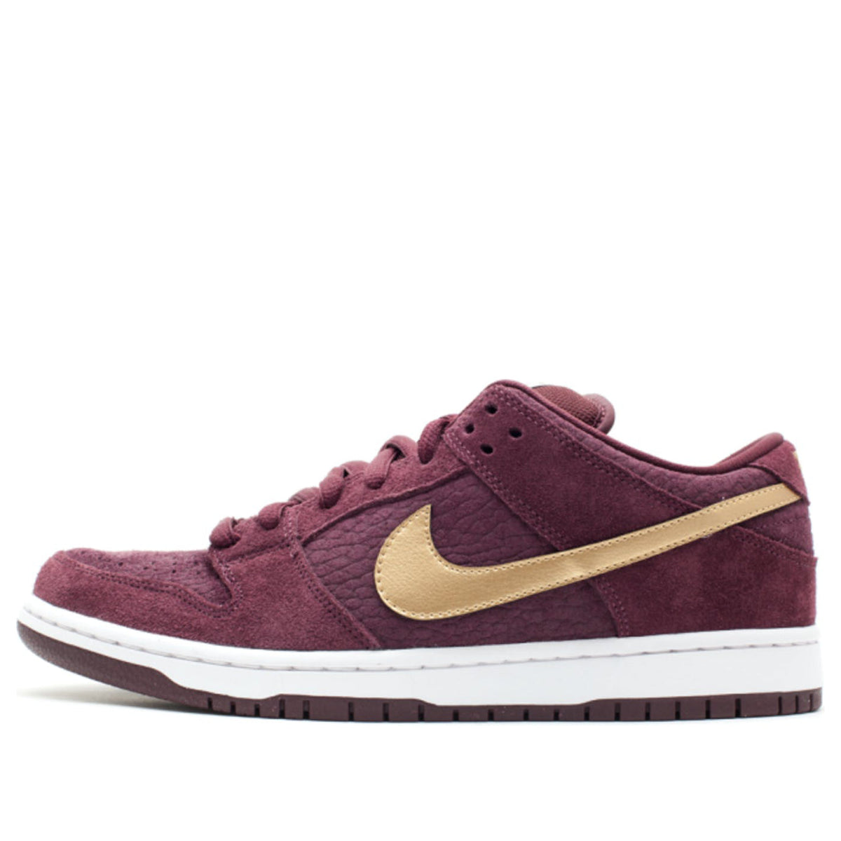 Nike Dunk Low Pro SB Skateboard 'UK Passport' Deep Burgundy/Metallic Gold 304292-600