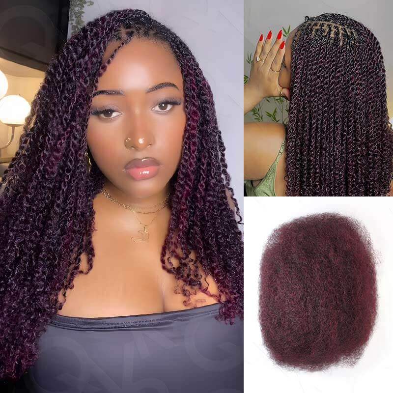 B3G1|Mix Color #1B/99J Afro kinky Bulk Human Hair