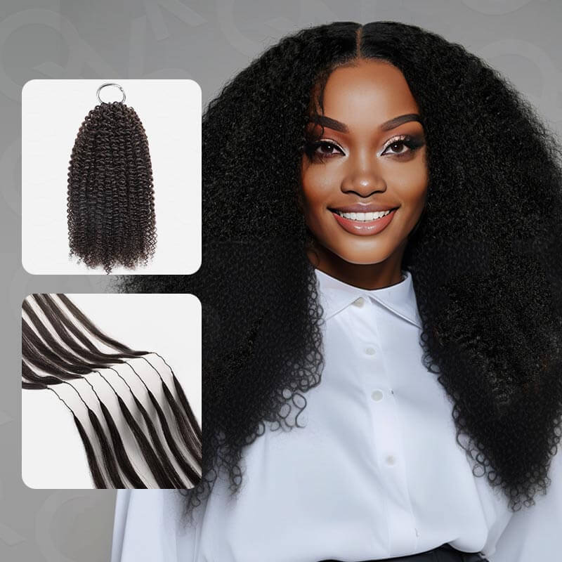 B3G1|Afro Kinky Curly Feather Crochet Human Hair