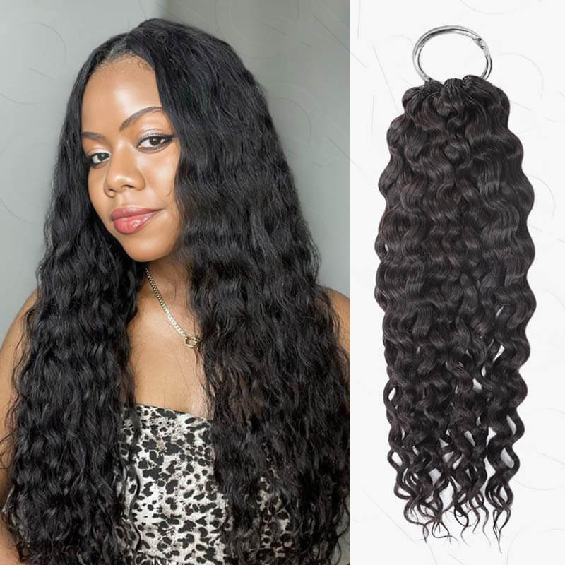 Buy One Get One| Natural Black Water Wave Feather Crochet Hair