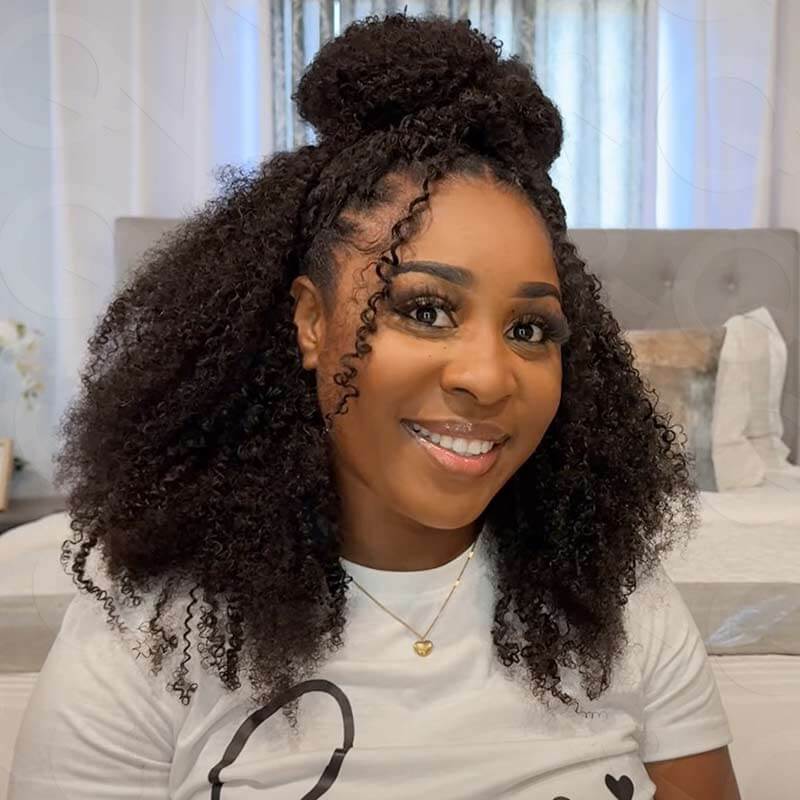 B3G1|Afro Kinky Curly Feather Crochet Human Hair