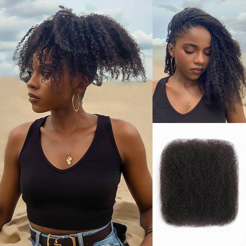 Buy One Get One|QVR Natural Black Afro Kinky Bulk Human Hair